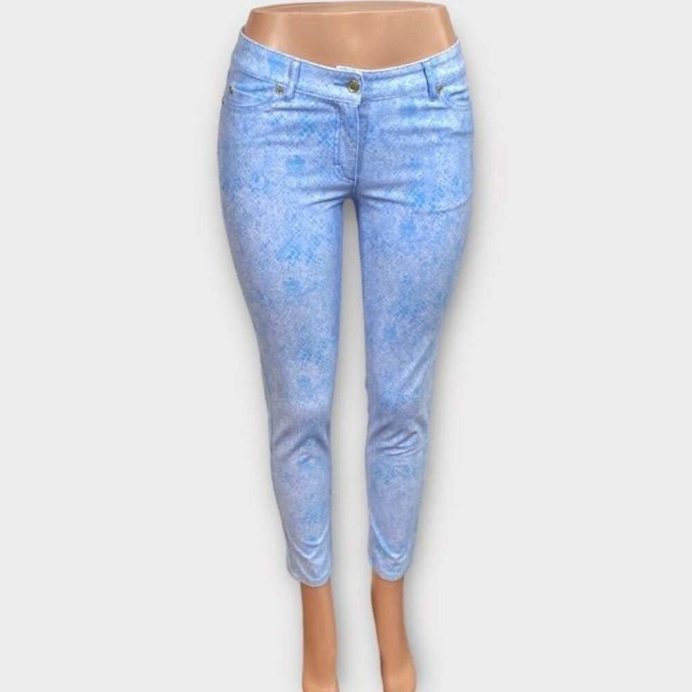 J. McLaughlin Lexi Snake Print Jeans Blue , Size 4 - Picture 7 of 11